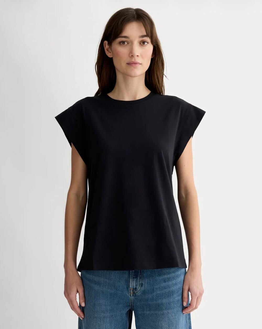 Everlane The Muscle Tee in Essential Cotton Black Boxy Size Large